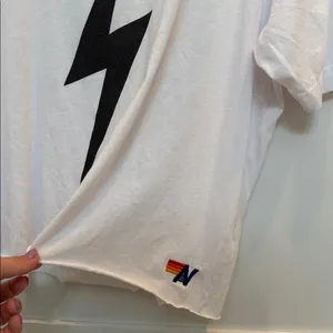 Aviator Nation White Tee with Black Bolt thumbnail 3