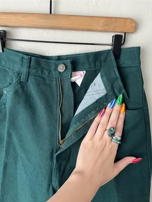 Rockies Vintage High Waisted Western Bare Back Denim Jeans Forest Green thumbnail 7