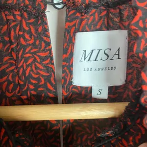Misa Los Angeles Savanna Asymmetrical Ruffle Mini Dress Red Banana Leaf Small thumbnail 6