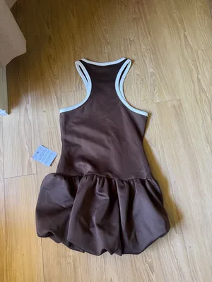 ASOS Brown Mini Dress with Bubble Bottom thumbnail 4
