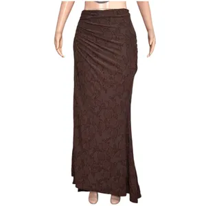 HOUSE OF CB Adrielle Jersey Burnout Maxi Skirt, Cocoa, L+ thumbnail 5