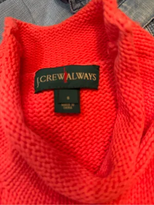 J. Crew Always Coral Mock rolled Neck Knit Sweater Sz S thumbnail 4