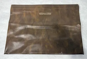 Vintage Portfolio Folder Denver National Bank Branded 12" x 16"‎ Brown thumbnail 1