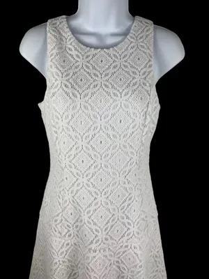 Lilly Pulitzer White Lace Fully Lined Sleeveless A-line Resort Dress XS Coastal thumbnail 2