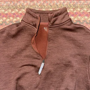 ATHLETA MARLED BURNT ORANGE FLEECE LINED QUARTER ZIP  PULLOVER thumbnail 2