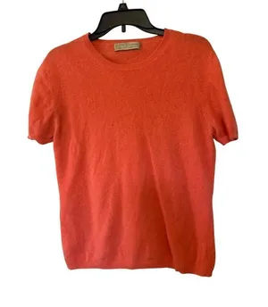 100% Cashmere Mockneck Peach Sweater No Size or‎ No Brand tag thumbnail 1