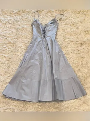NEW House of CB Millie Bluebell Corset Bodice Stretch Cotton midi Dress sz XS thumbnail 8