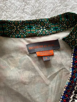 Anthropologie Bhauni by Jyoti Boho Printed Maxi Dress Embellished thumbnail 4