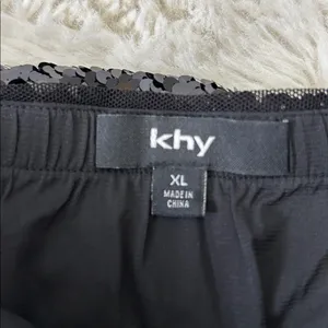 khy Black Sequined Strapless Top Size XL thumbnail 4