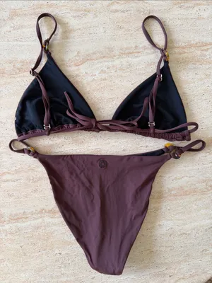 Rhythm. Brown Bikini Top & Bottom With Tortoise Accents thumbnail 3