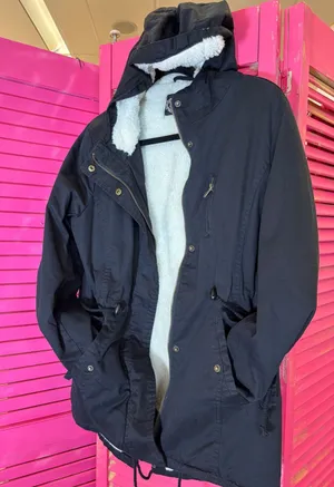 Charlotte Russe Ambiance Black Faux Shearling Lined Utility Parka Jacket Small thumbnail 1