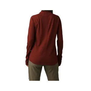 NWT New Womens S Prana Waffle Knit Wool Top Rhubarb Red Orange 1/2 Zip Thumbhole thumbnail 2