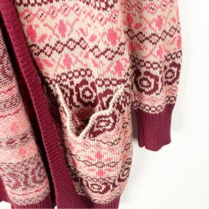 MATILDA JANE Harmony Fair Isle Open Front Pockets Cardigan Size Small Rustic thumbnail 6