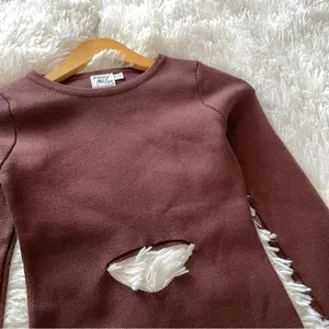 Princess Polly knit cut out Serenity mini dress in brown thumbnail 3