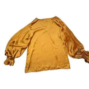 Vince‎ Camuto Blouson-Sleeve Blouse burnt orange rust Sz S thumbnail 8