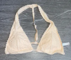 Cream Halter Lace Bralette thumbnail 1