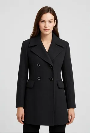 Betsey Johnson Wool Longline Coat In Dark Grey Size 8 thumbnail 1