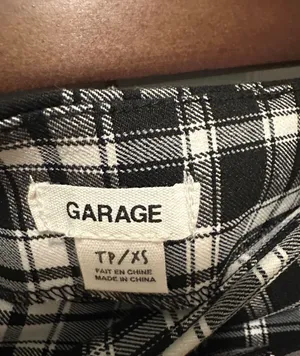 Garage Black and White Plaid Wrap Mini Skirt Size XS thumbnail 4