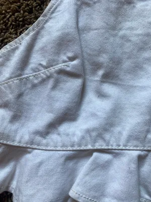 Forever 21 White Denim Cropped Babydoll Tank thumbnail 4