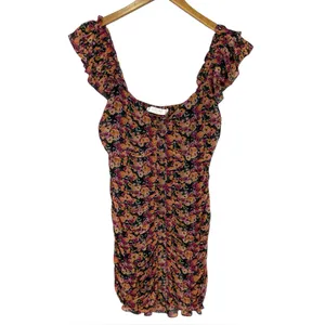 Astr Floral Ruching Mini Dress in Pink and Black thumbnail 4