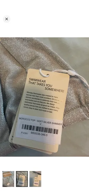 Monday swimwear silver shimmer bikini set thumbnail 4