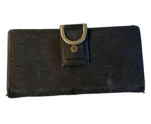 Gucci Black Signature GG Horsebit Buckle Wallet thumbnail 1