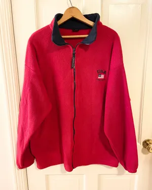 Ameritex USA vintage San Diego red zip up Sherpa jacket thumbnail 1