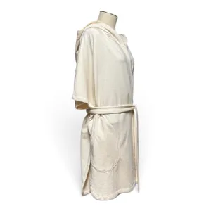 DKNY Plush Fleece Hooded Lounge Robe Oatmeal Cream Beige Tan L / XL thumbnail 6