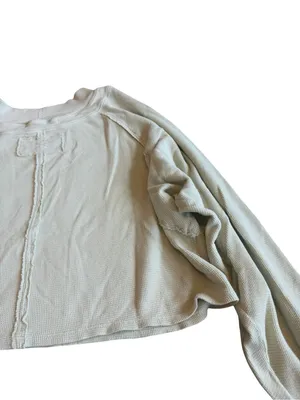 We The Free People Light Green Pullover Sweater Stretch Waffle Knit Size Medium thumbnail 12