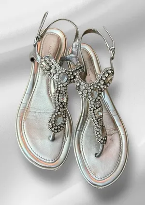 Antonio‎ Melani Silver Leather Embellished Sandals thumbnail 1