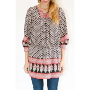 Ulla Johnson Bazaar Silk Mini Blouson Dress Light Indian Floral Print Size 2 thumbnail 6