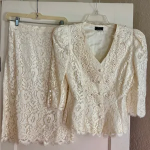 Cachet by Bari Protas Cream Blouse vintage 80’s suite set thumbnail 2