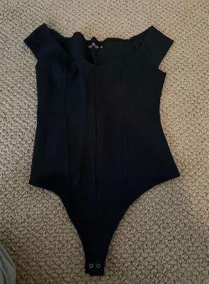 Abercrombie Bodysuit Off-the-Shoulder Black thumbnail 1