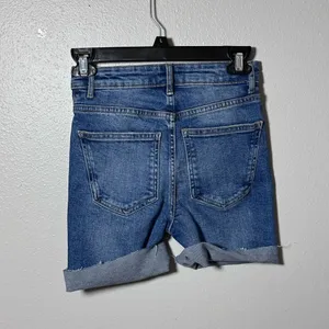 Blue Denim Zara Women‎ Denim Blue High Rise Shorts size 0. thumbnail 4