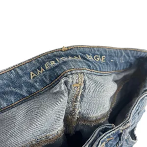 American Eagle Women's Size 8 Mom Plaid Patch‎ Distressed Straight Jeans thumbnail 8