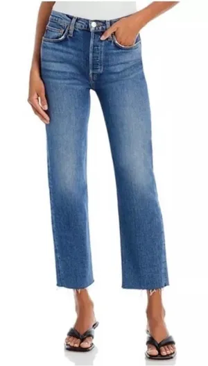 NWOT Re/Doke 70s Stove Pipe High Rise straight crop jeans size 25 thumbnail 1
