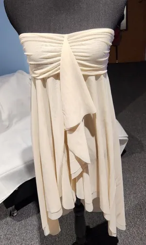 Elegant Cream Strapless Dress thumbnail 1