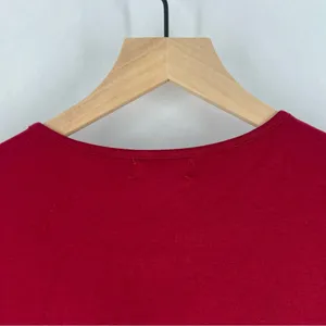 Coolmee‎ Soft Stretch Burgundy Pleated Babydoll Long Sleeve Henley Tunic Top thumbnail 9