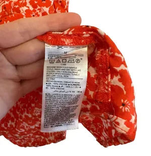 Maternity Red Floral Sleeveless Blouse Size Medium thumbnail 3