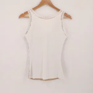 Y2K Lace Babydoll Cami Tank Top Womens Size L White Tan Coquette Fairy Layering thumbnail 3