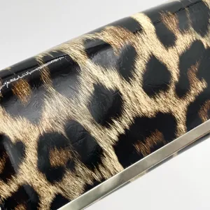 Women's Leopard Print Faux Patent Leather Organizational Foldover Wallet Clutch thumbnail 9