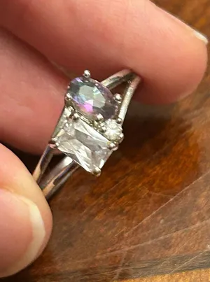 Fashion jewlery silver tone ring size 7 i1 thumbnail 1