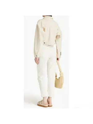 Frame Jeans Size 25 Off White Distressed High‎ Rise Button Fly Rigid Alternative thumbnail 3