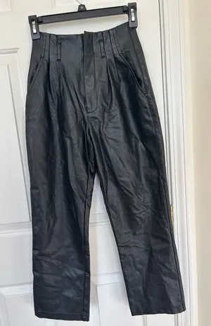 Abercrombie & fitch leather pants straight leg thumbnail 1