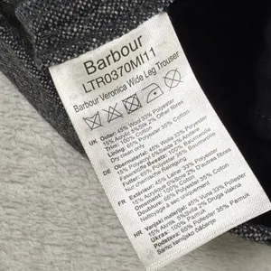 Barbour Veronica Wide Leg Trouser Gray Wool Blend Tweed Pants LTR0370MI11 Size 6 thumbnail 9