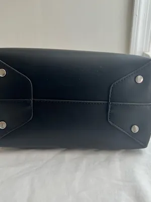 Zara Black Leather Tote with Silver O-Ring Handle thumbnail 6