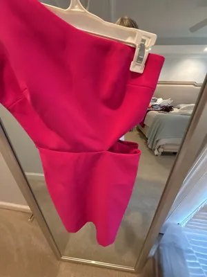 Amanda Uprichard Bowen Mini Dress in Hot Pink thumbnail 3