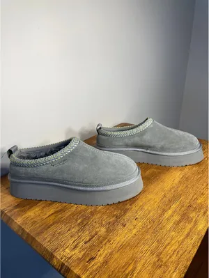 Koolaburra by UGG Burree Platform Slippers Grey Suede Sz 12 thumbnail 4