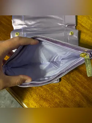Versace Parfums Metallic purple clutch thumbnail 6