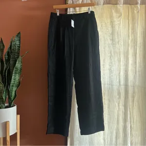 J. Crew Wide-leg Pleated Twill Trouser Dress Pants Career Black Minimalist NWT 6 thumbnail 3